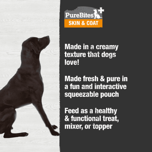 PureBites Skin & Coat Squeezables Dog Treat (2.5 oz - Single Pouch (PureBites Plus))