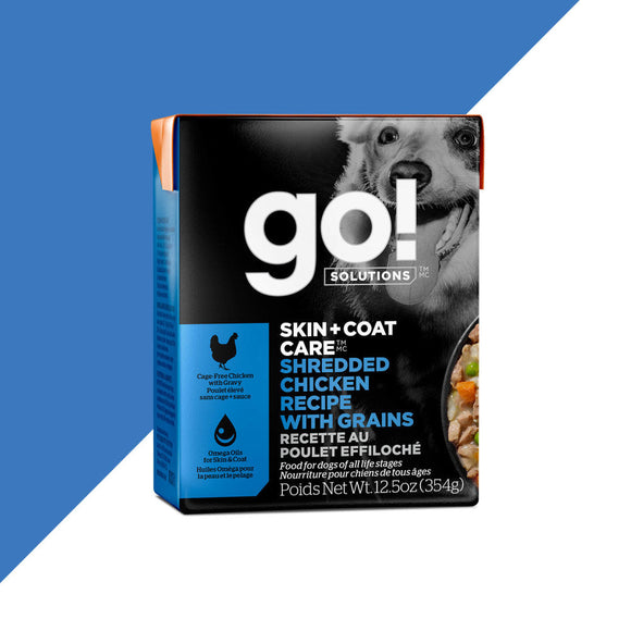 GO! Skin + Coat Care Shredded Chicken Recipe with Grains (12.5 oz)