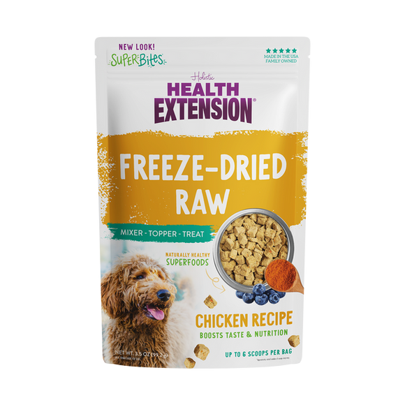 Health Extension Super Bites Freeze-Dried Raw Chicken Recipe Meal Mixer for Dogs (18 oz)
