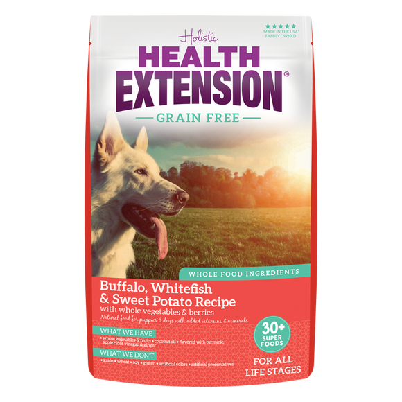 Health Extension Grain Free Buffalo, Whitefish & Sweet Potato Recipe Dry Dog Food