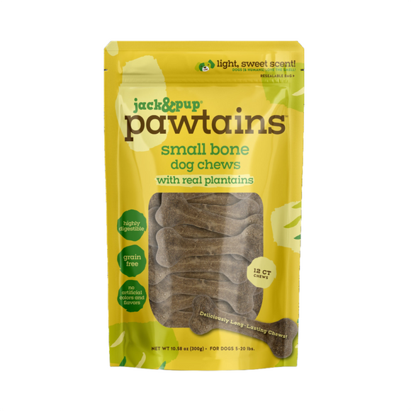 Jack&Pup Pawtains Small Bone Dog Chews (12 Count)