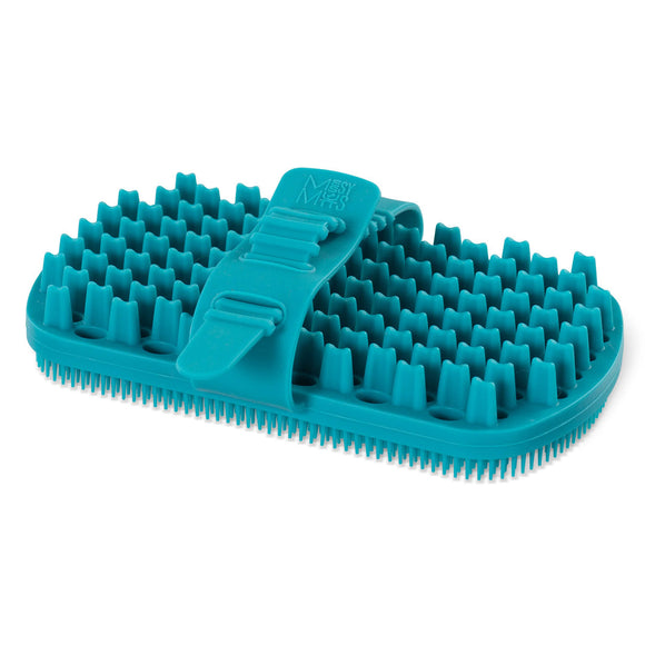 Messy Mutts Silicone Dual Sided Grooming Brush with Hand Strap (16cm x 8.9cm / 6.3