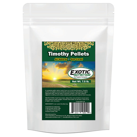 Exotic Nutrition Timothy Pellets Rabbit & Guinea Pig Food (7.5 LB)