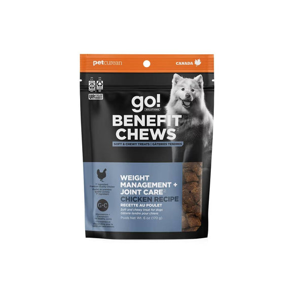 Petcurean Go! Solutions Benefit Chews Weight Management + Joint Care Chicken Dog Treats (6 oz)