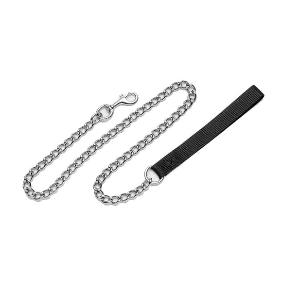 Coastal Pet Products Titan Chain Dog Leash with Nylon Handle (Black 4'/4.0mm)