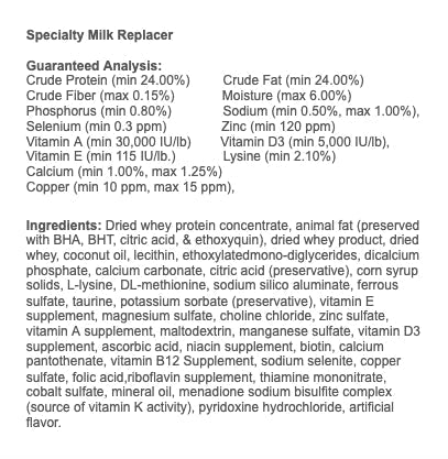 Exotic Nutrition Specialty Milk Replacer (8.8 oz)