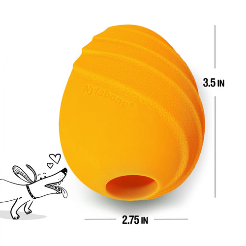 Nylabone Creative Play Eggi Dog Treat Toy (Small, Orange)