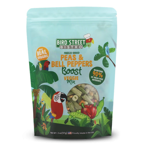 Bird Street Bistro Peas & Bell Peppers Boost- Parrot Veggies Mix Bird Treats (2 oz)