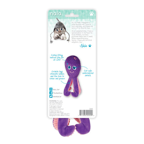 Hero Nala Ollie The Octopus Plush Catnip Cat Toy (7.0L x 4.7W x 2.2H)