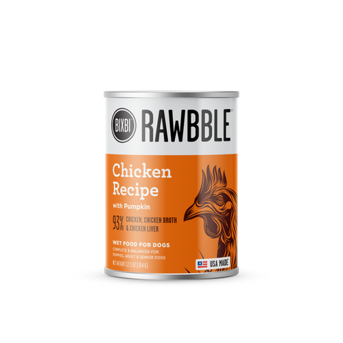 BIXBI Rawbble® Wet Food for Dogs – Chicken Paté Recipe (12.5 oz)