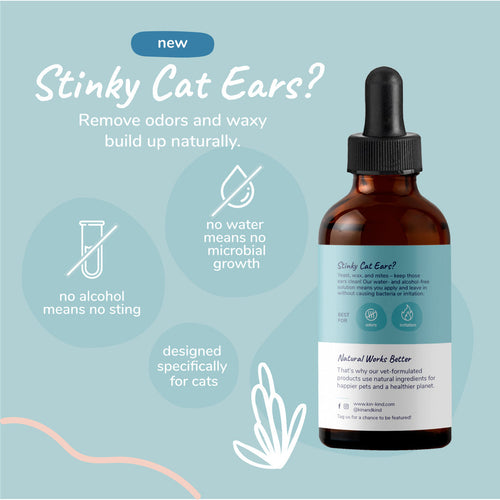 kin+kind Kitty Ears Natural Leave-In Cat Ear Cleaner (4 oz)