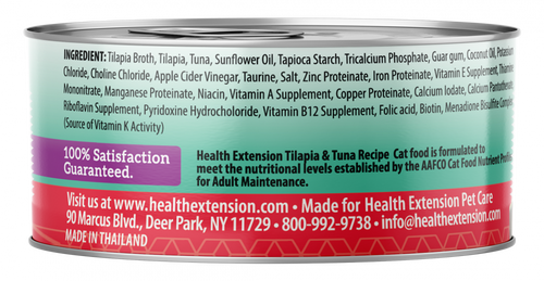 Health Extension Grain Free Tilapia and Tuna Recipe Canned Cat Food