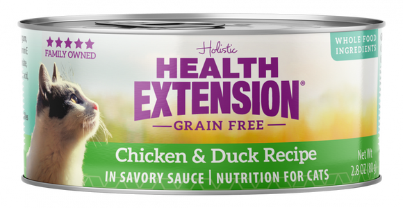 Health Extension Grain Free Chicken and Duck Recipe Canned Cat Food