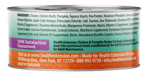 Health Extension Grain Free Chicken and Pumpkin Recipe Canned Cat Food