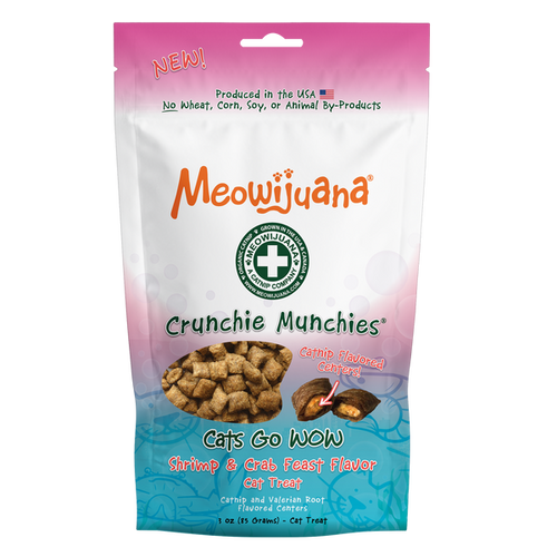 Meowijuana Crunchie Munchie Shrimp & Crab Feast Cat Treats (3 oz)