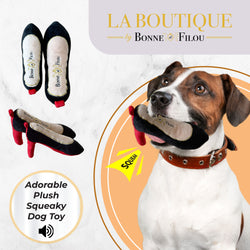 Bonne Et Filou Red Heel Squeaky Dog Shoe Toy