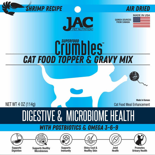 JAC Pet Nutrition Air-Dried Shrimp Superfood Crumbles Grain-Free Cat Food Topper (4 oz)