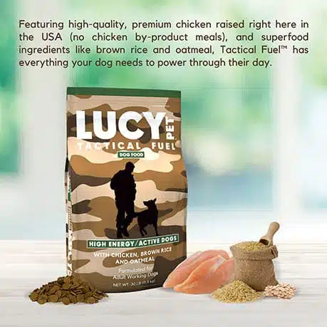 30lb Lucy Pet Tactical Fuel Chicken, Brown Rice & Oatmeal for Dogs