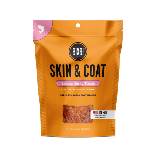 BIXBI® Skin & Coat Jerky Treats for Dogs – Salmon Recipe (4 oz)