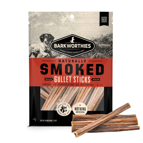 Barkworthies Naturally Smoked Gullet Sticks Dog Treats (5 Pack)