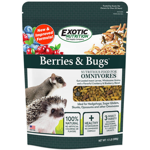 Exotic Nutrition Berries & Bugs Sugar Glider Food & Hedgehog Food (1.5 lb)