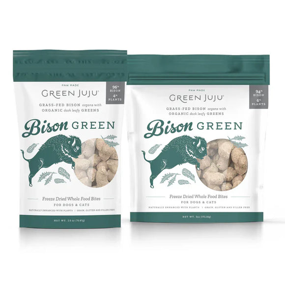 Green Juju Bison Green Whole Food Bites for Dogs and Cats Treats (2.5 oz)