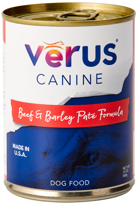 VēRUS Beef & Barley Paté Formula Dog Food (13 Oz.)