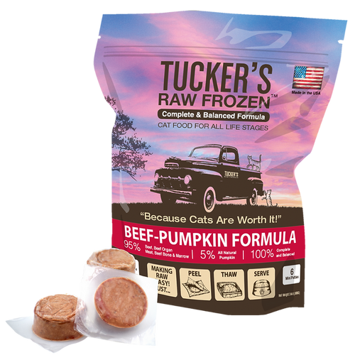 Tucker's Beef-Pumpkin Raw Frozen Cat Food (24 Oz)