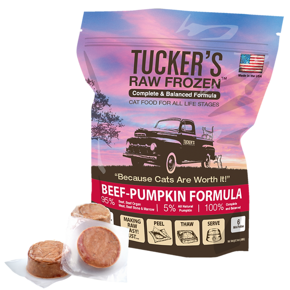 Tucker's Beef-Pumpkin Raw Frozen Cat Food (24 Oz)