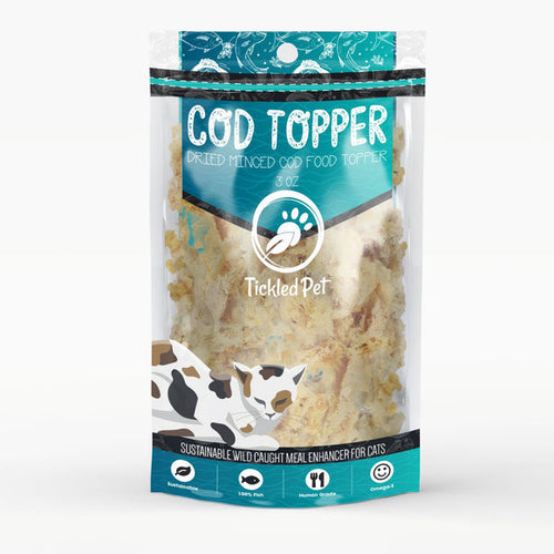 Tickled Pet Dried Minced Cod Food Topper for Cats (3 oz - TP38)