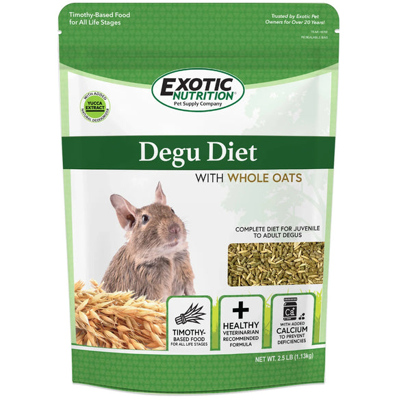 Exotic Nutrition Degu Diet with Whole Oats Degu Food (2.5 LB)