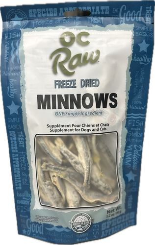 OC Raw Freeze Dried Minnows for Dogs and Cats Treat (3.2 oz)