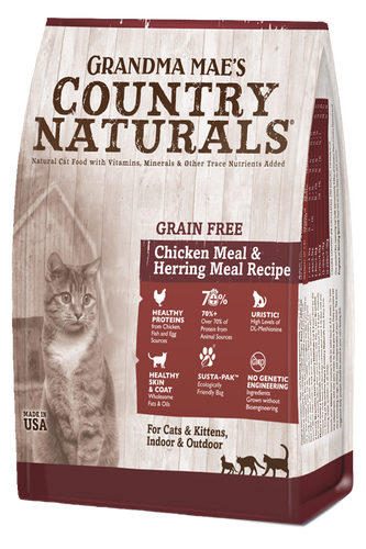 Grandma Mae's Country Naturals Grain Free Chicken Meal & Herring Meal Recipe for Cats & Kittens (6 Lb)