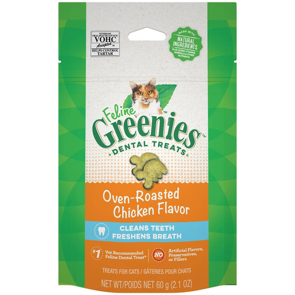 FELINE GREENIES™ Dental Treats Oven Roasted Chicken Flavor