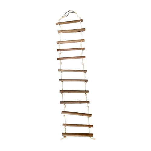 A&E Cage Natural Wood Rope Ladder (Large)