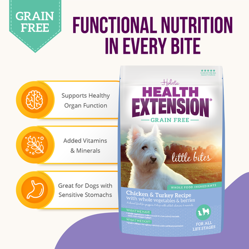 Health Extension Grain Free Chicken & Turkey Little Bites Recipe for Dog