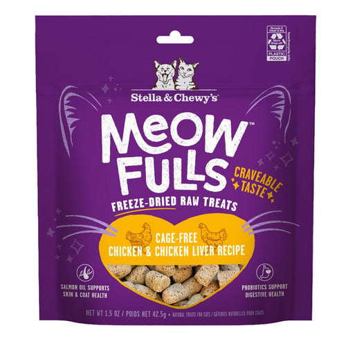 Stella & Chewy's Meowfulls Chicken & Chicken Liver Cat Treats (1.5 oz)