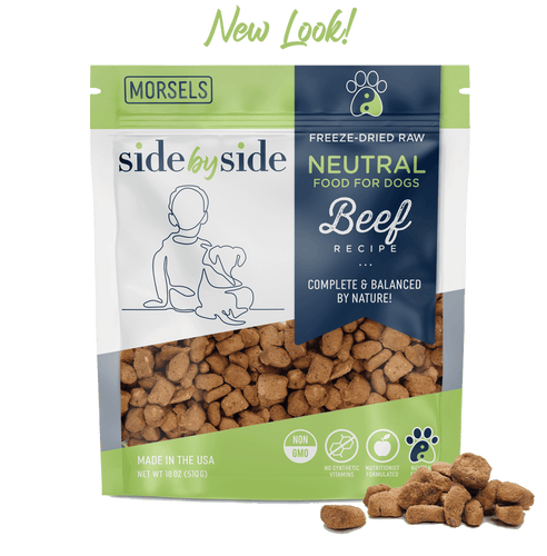 Side by Side Freeze Dried Beef Morsels Dog Food (18 oz)
