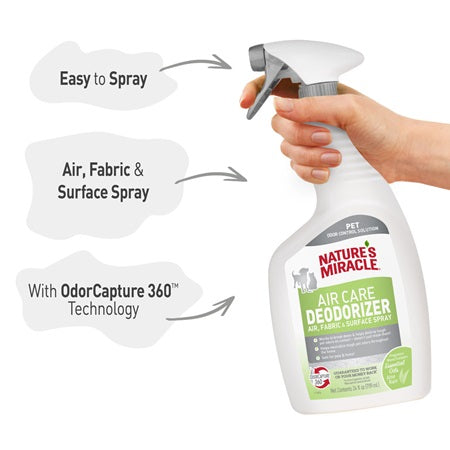 Nature's Miracle Air Care, Fabric and Surface Spray Aloe Rain Scent Pet Odor Eliminator Deodorizer (24 oz spray)