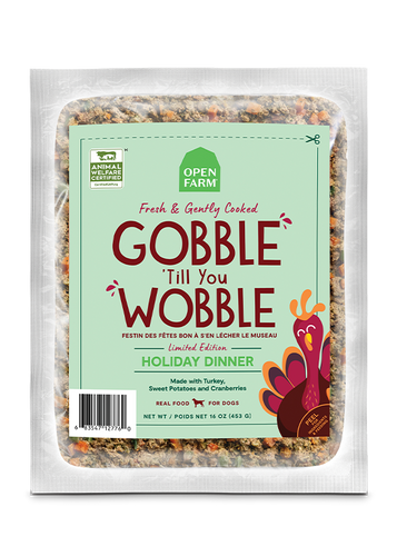 Open Farm Gobble 'Till You Wobble Gently Cooked Holiday Dinner for Dogs (16 oz)