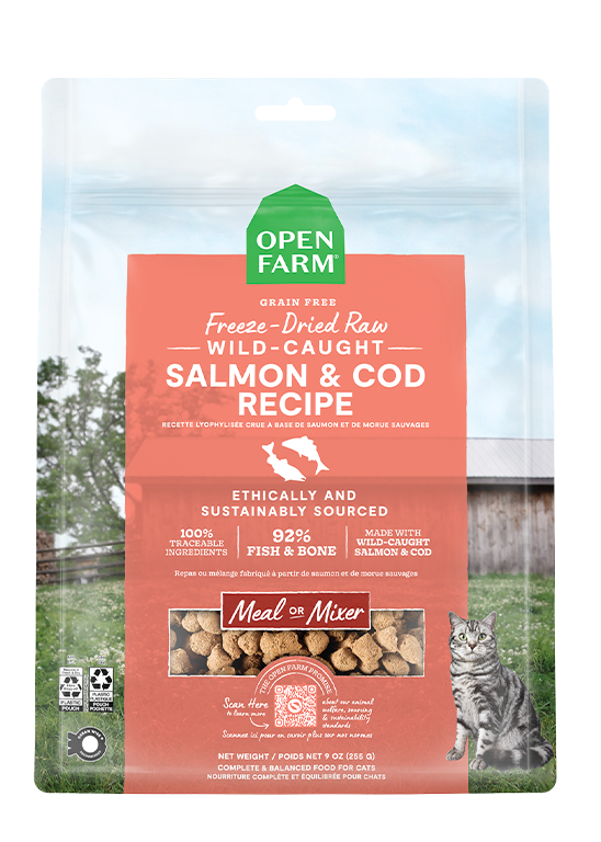 Open Farm Wild-Caught Salmon & Cod Freeze Dried Raw Cat Food (3.5 oz)