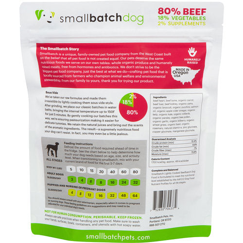 Smallbatch Dog Lightly Cooked Beef Batch