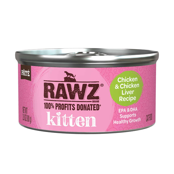 Rawz Kitten Chicken & Chicken Liver Cat Food (2.8 oz)