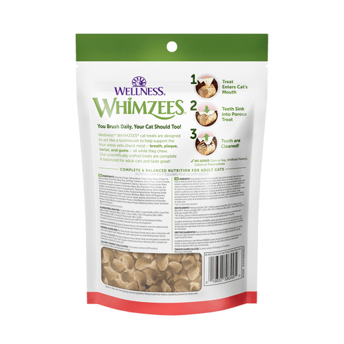 Whimzees Natural Cat Dental Treats, Chicken & Salmon Flavor (4.5 oz)