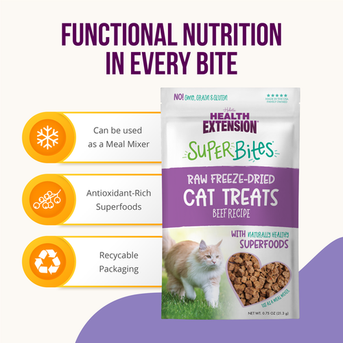 Health Extension Superbites Freeze Dried Raw - Beef Recipe Cat Treats