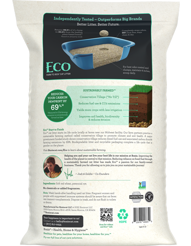 Boxie Eco™ Farm to Box Ultra Sustainable Plant-based Clumping Cat Litter (16.5 lb - Scent-free)