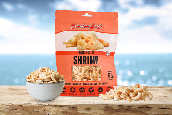Grandma Lucy's Singles - Shrimp Grain-Free Freeze-Dried Dog & Cat Treats (0.65 oz bag)