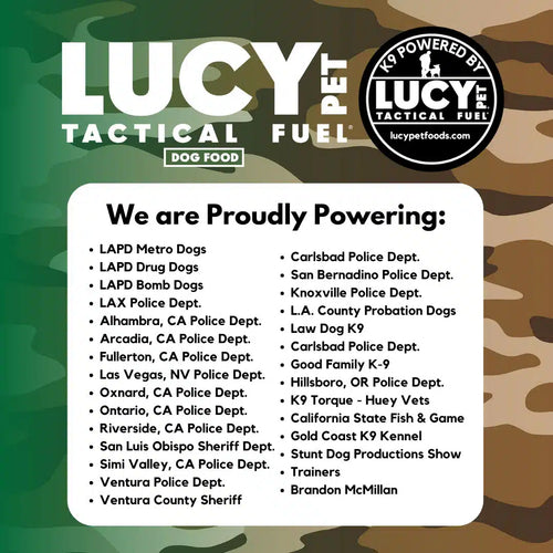 30lb Lucy Pet Tactical Fuel Chicken, Brown Rice & Oatmeal for Dogs