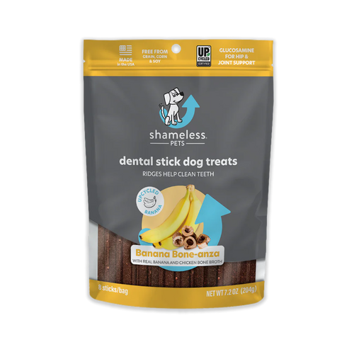 7.2oz Shameless Pets Banana Bone-anza Dental Stick