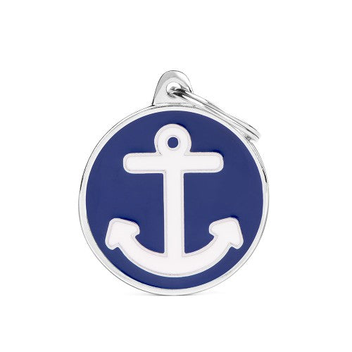 MyFamily Charms Big Anchor ID Tag (Grande, Blue)